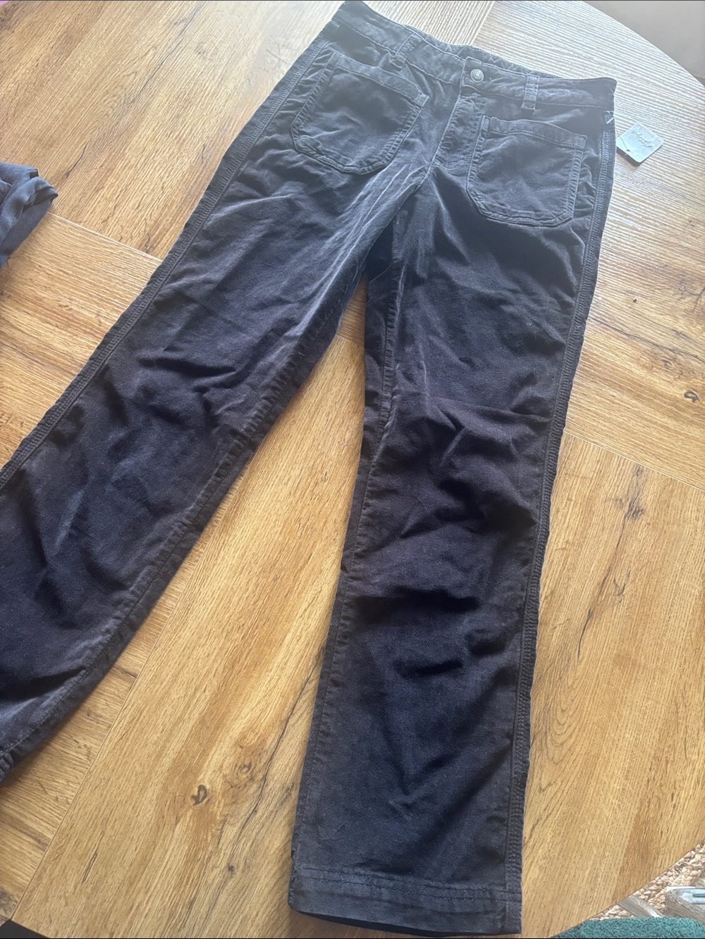 Free People Black Corduroy Straight-Leg Pants